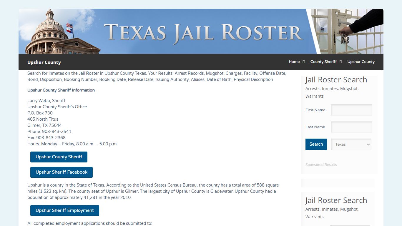 Upshur County | Jail Roster Search