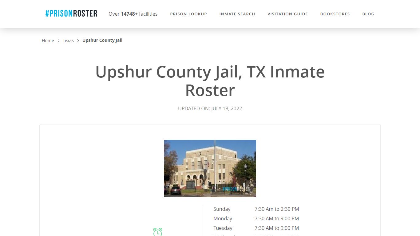 Upshur County Jail, TX Inmate Roster
